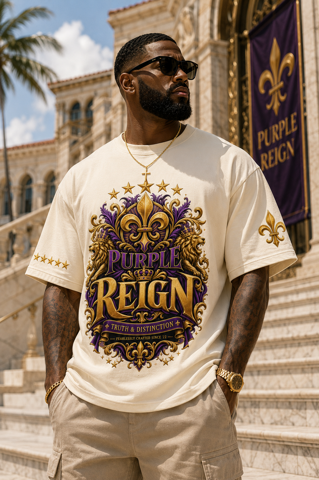 Purple Reign We Bow To No Man Heavy Tee