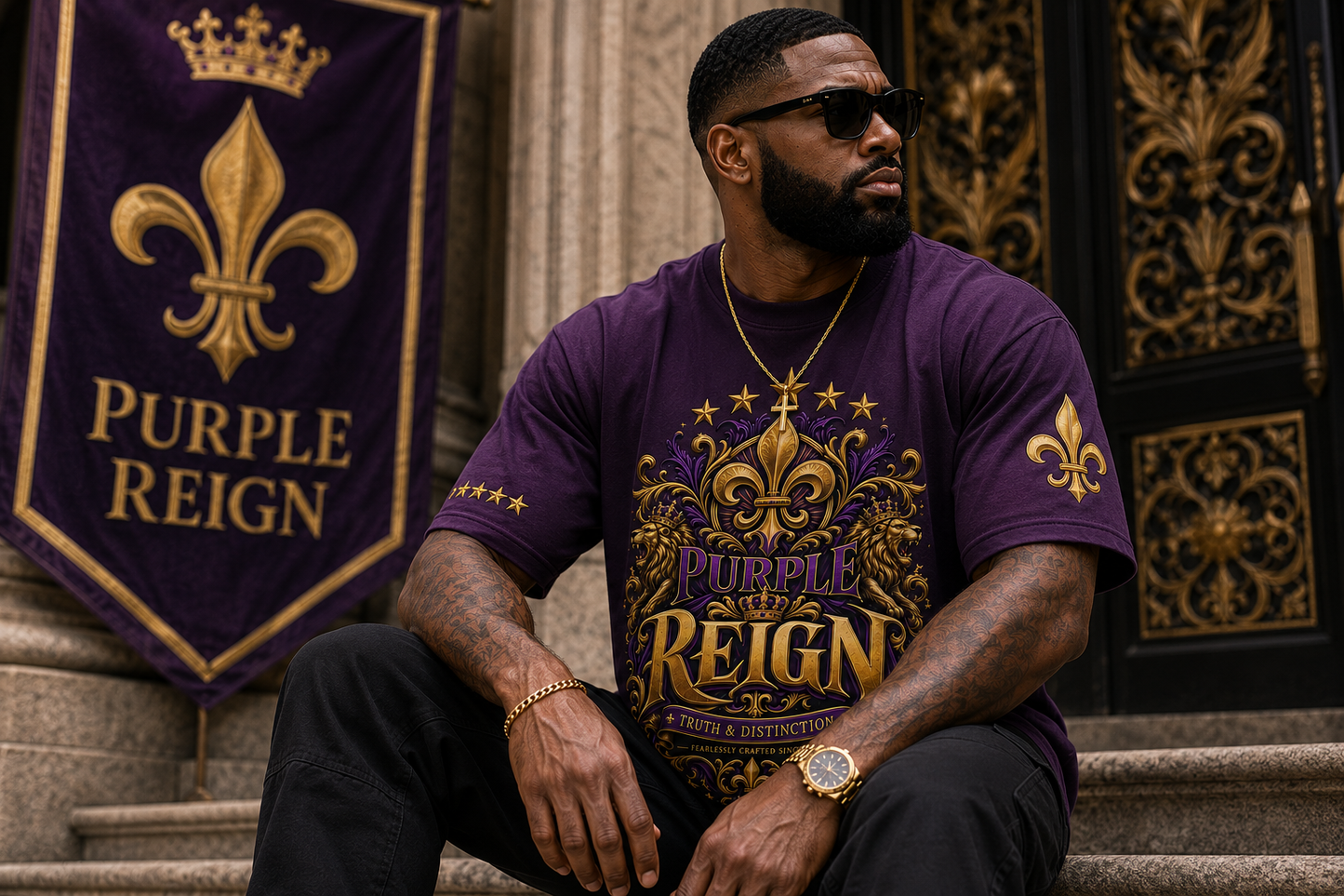 Purple Reign We Bow To No Man Heavy Tee