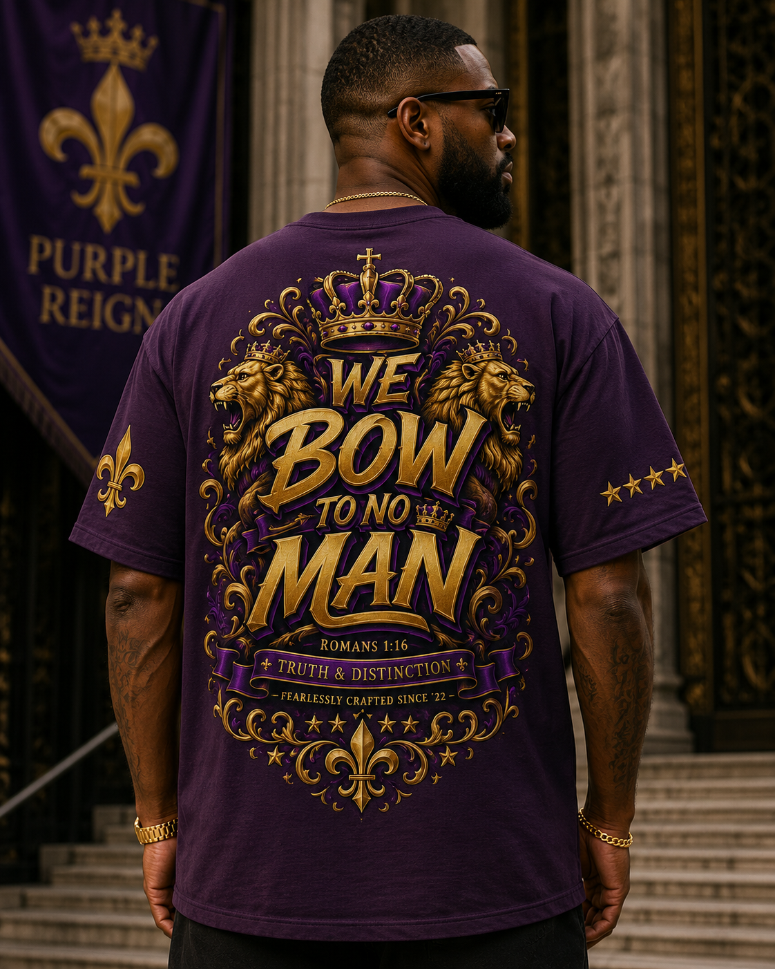 Purple Reign We Bow To No Man Heavy Tee