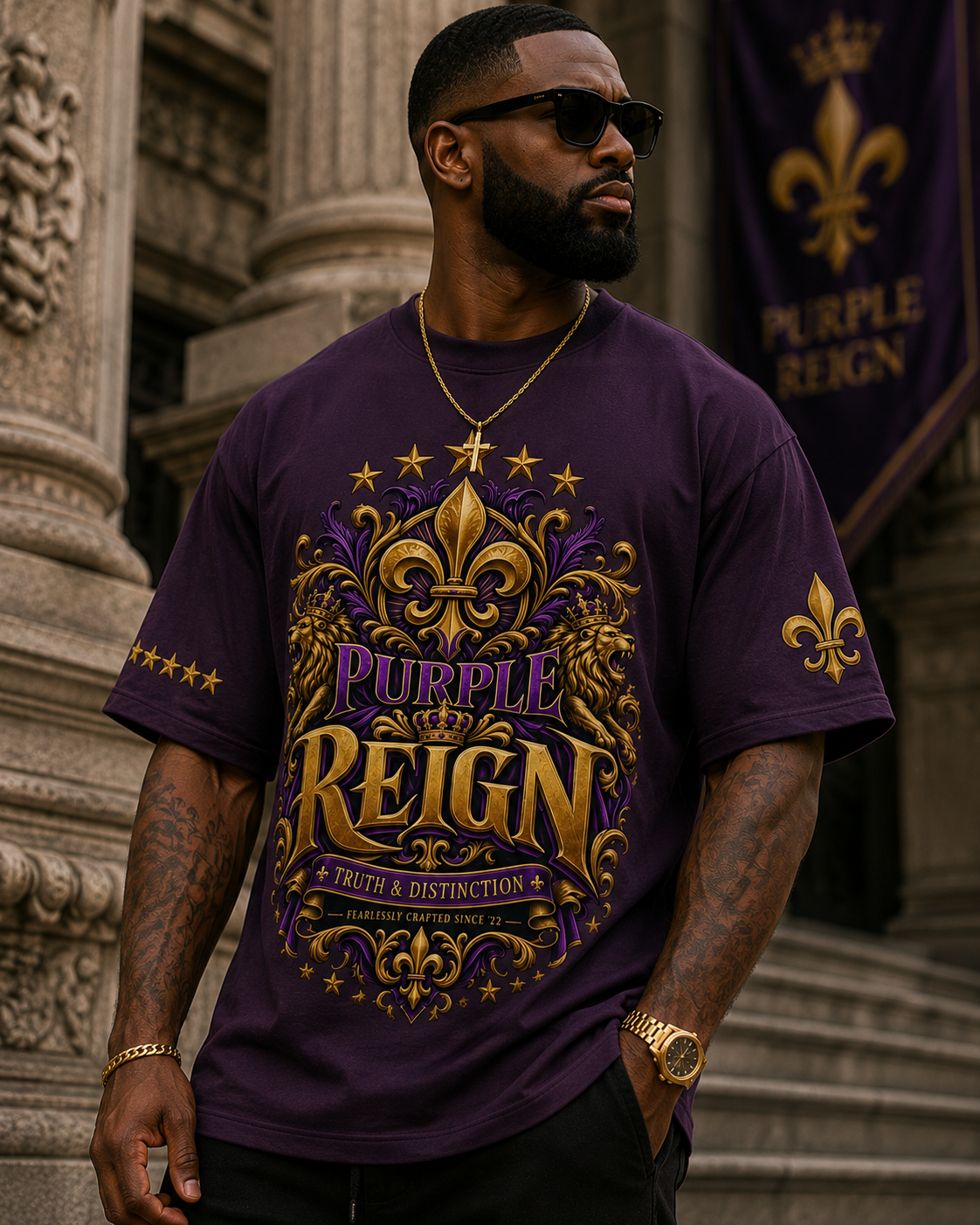Purple Reign We Bow To No Man Heavy Tee