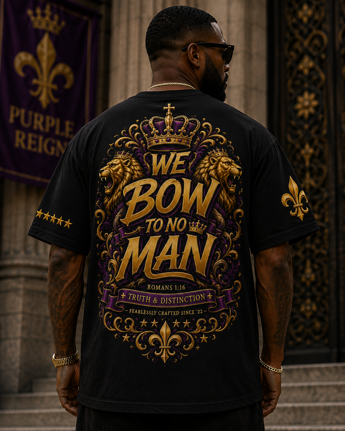 Purple Reign We Bow To No Man Heavy Tee