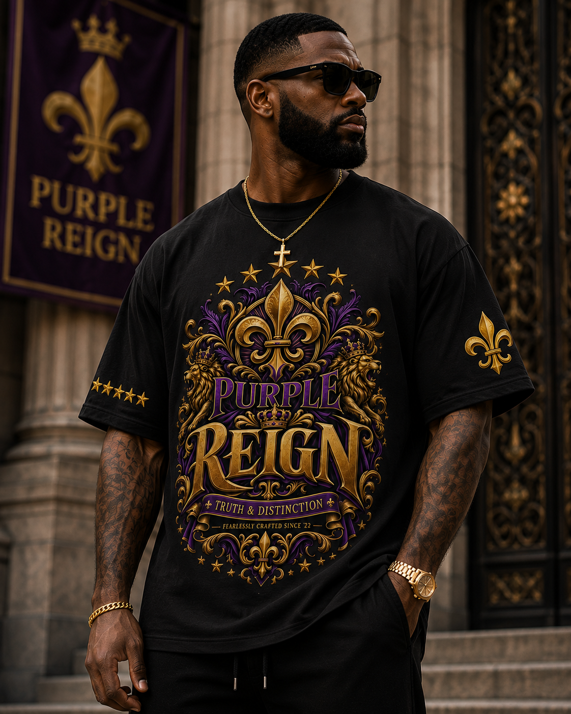 Purple Reign We Bow To No Man Heavy Tee